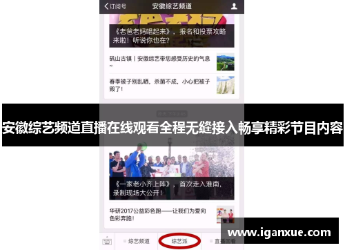 安徽综艺频道直播在线观看全程无缝接入畅享精彩节目内容