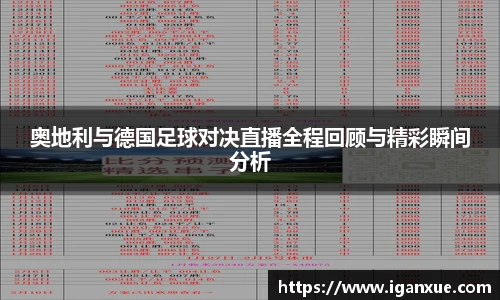 奥地利与德国足球对决直播全程回顾与精彩瞬间分析